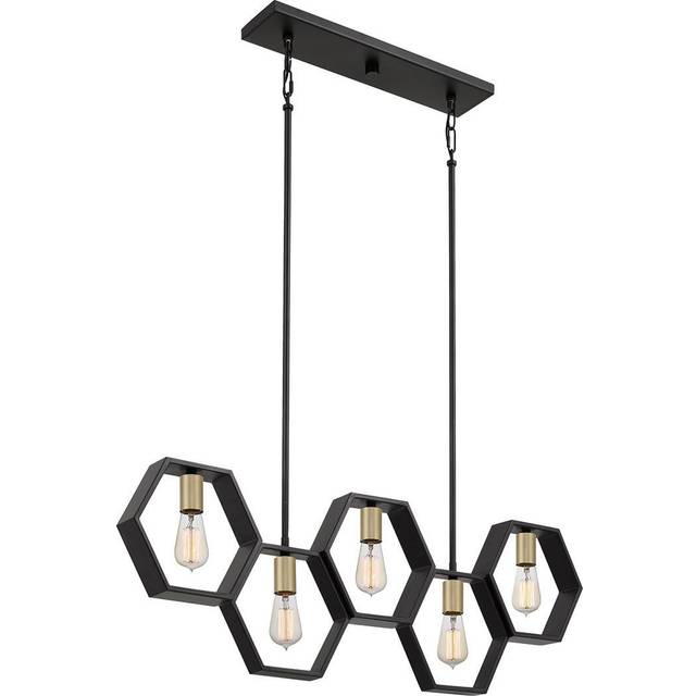 Elstead Quoizel Bismarck Bar Pendant Ceiling Light Earth Black