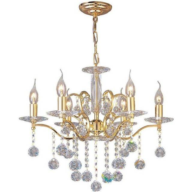 Diyas IL30226 Zinta Pendant 6 Light French Gold/crystal
