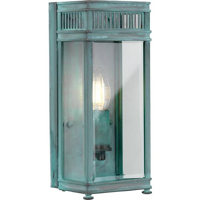 Elstead Holborn Small Half Outdoor Lantern Wall Light - Verdigris