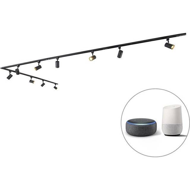 Qazqa - Smart Track Lighting System Black 1-Phase 10-Lights Incl. WiFi GU10 - Iconic Jeana