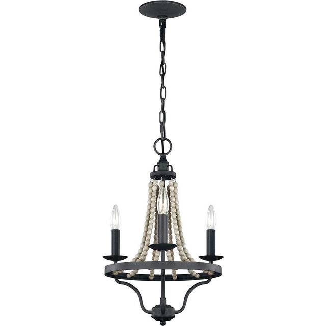 Elstead Feiss Nori Multi Arm Chandelier Dark Weathered Zinc with Driftwood Grey