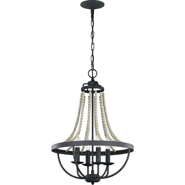 Feiss Nori 4 Light Chandelier - Weathered Zinc