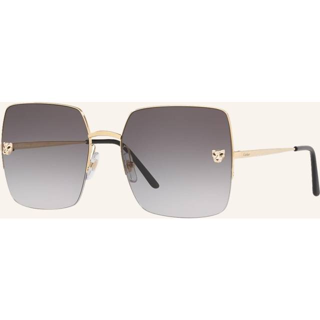 Cartier Womens Gold Panth&#232;re De Square-frame Sunglasses 14cm - GOLD
