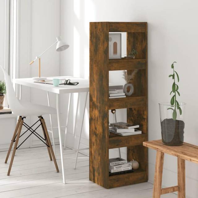 vidaXL Book Cabinet/Room Divider Smoked Oak 40x30x135 cm - Brown