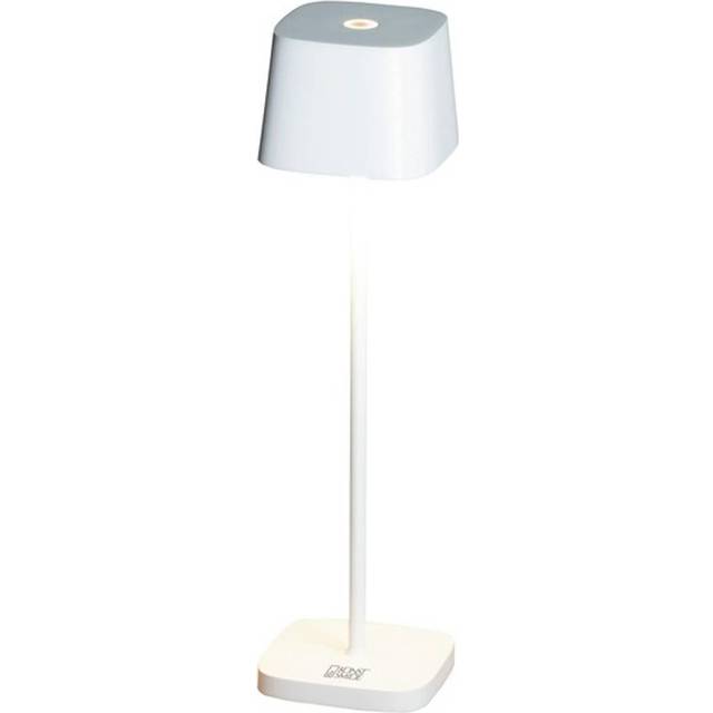 Capri Cordless Table Lamp - USB Rechargeable, Dimmable LED, Elegant Design - White (25cm H x 7cm W x 7cm D)