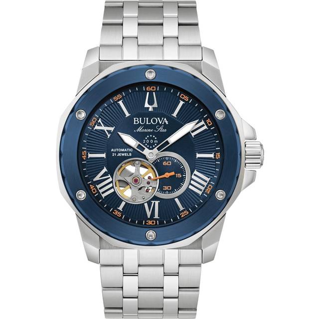 Bulova Marine Star Mens Silver Watch 98A302 Stainless Steel (archived) - One Size