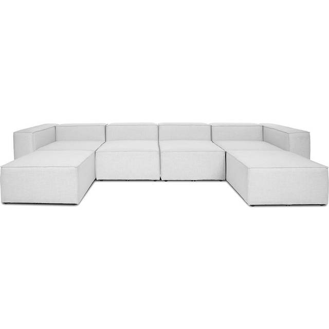 Home Deluxe - Modulär soffpall Verona – XXL ljusgrå – 415 cm x 68 cm x 207 cm I Modulär bostadslandskap modulsoffa