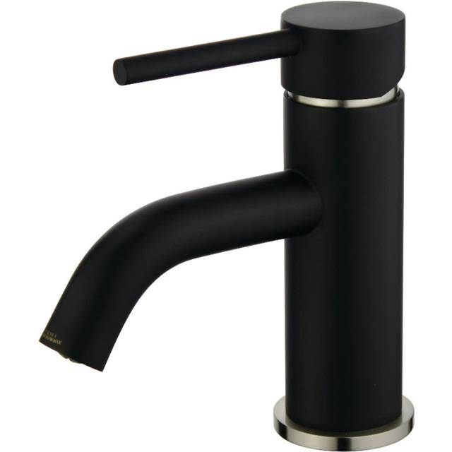 Kingston Brass LS8229DL Concord Single-Handle Bathroom Faucet with Push Pop-Up  2.13 x 4.88 x 6.13  Matte Black/Satin Nickel