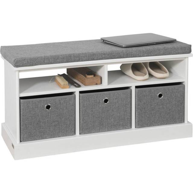 SoBuyÂ® FSR67-HG, 3 Baskets Hallway Storage Bench Shoe Bench Shoe Rack