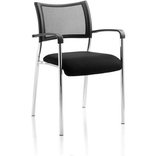 Brunswick Visitor Chair With Chrome Frame and Arms - Black