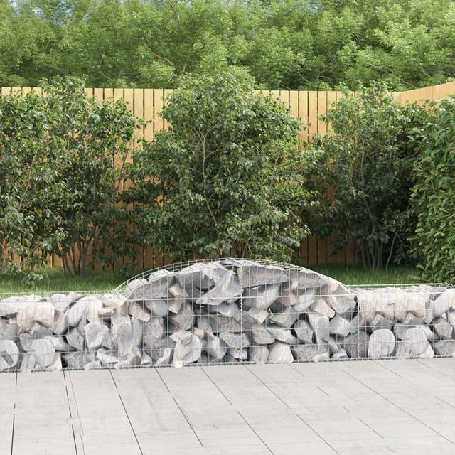 vidaXL Arched Gabion Baskets 13 pcs 300x50x40/60 cm Galvanised Iron - Silver
