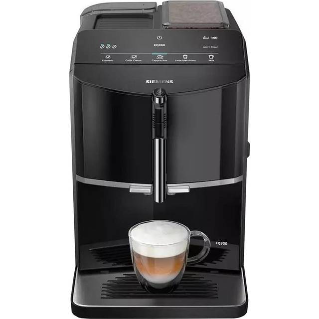 SIEMENS TF301G19 EQ300 Bean to Cup Fully Automatic Freestanding Coffee Machine - Piano Black, Black