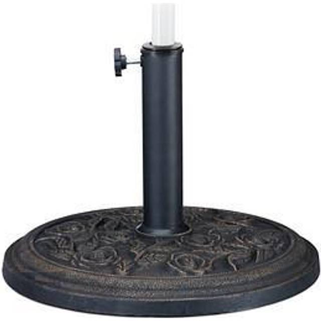 Relaxdays - Parasol Base Stand, For Umbrellas 35,38 or 48 mm, Adaptors, Weatherproof, Sturdy, Black-Gold