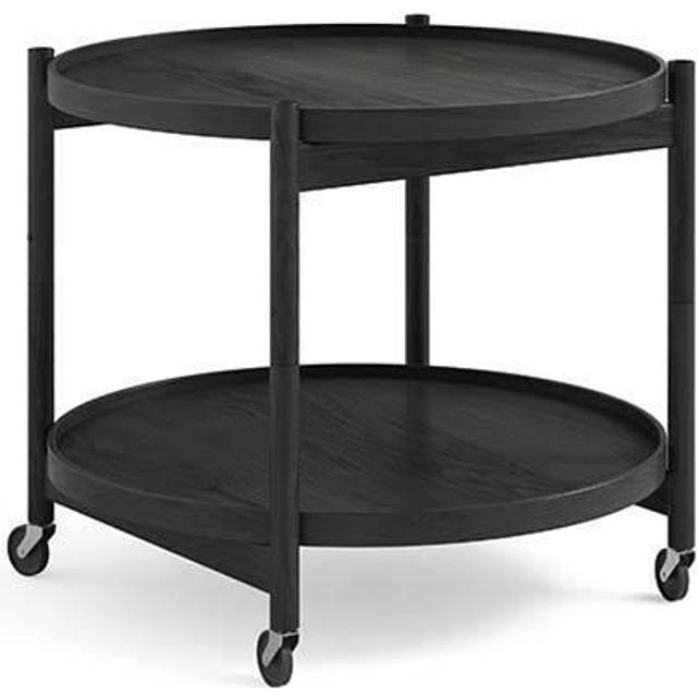 Brdr. Krüger Bølling Tray Table model 60 rullbord ek svart lack, svartlackat ekstativ - Svart