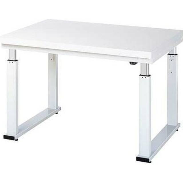 RAU height 740 – 1140 mm, hardened laminate worktop, height 740 - 1140 mm, hardened laminate worktop, WxD 1250 x 900 mm - light grey RAL 7035