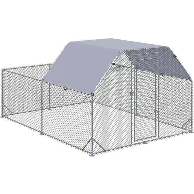 PawHut Chicken Run W/ Roof - Walk In Chicken Coop for 10-12 Chickens - Hen House - 280x380x195 cm | TJ Hughes