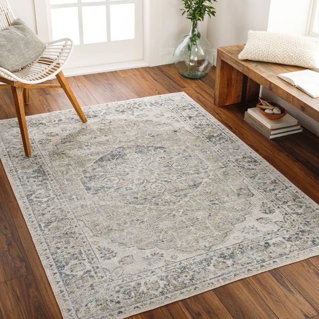 In Door Machine Washable Traditionnal Boho Olive Dark Blue Area Rug - Blue;Black;Brown;Grey (Rectangle 160 x 213cm)