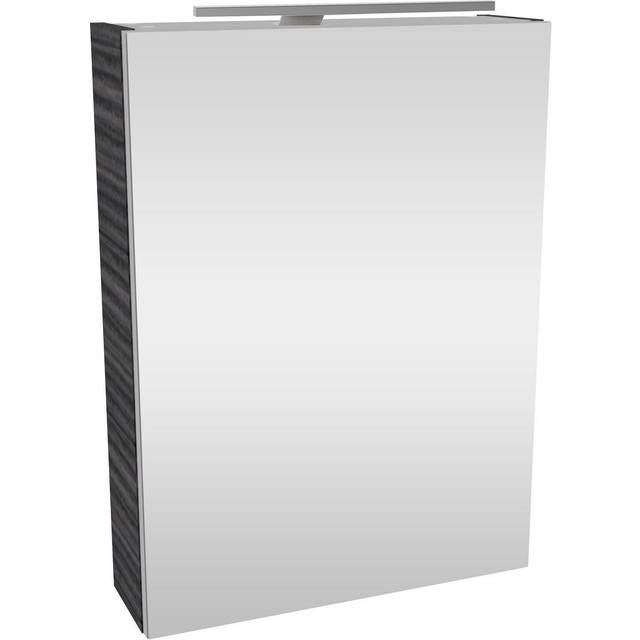 Mirror Cabinet 50cm x 68cm Mirror Cabinet with LED Lighting - Dark brown (680mm H X 500mm W X 150mm D)