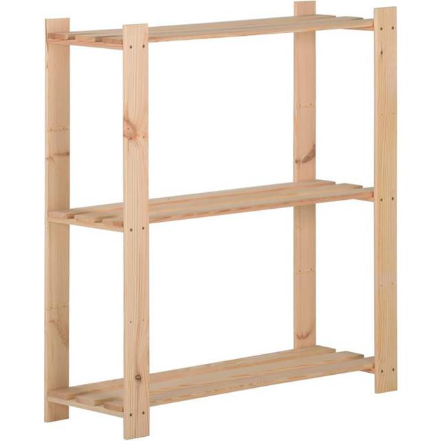 vidaXL 3-Tier Storage Rack 80x28.5x90 cm Solid Pinewood - Brown