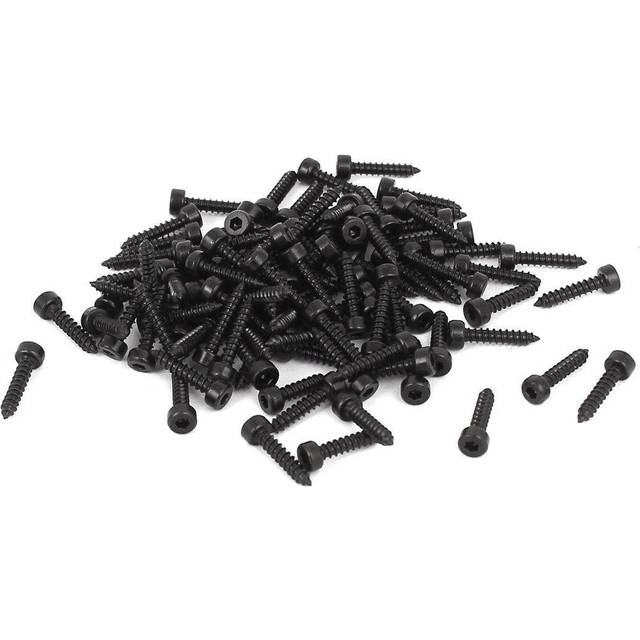 2mm x 10mm Threaded Carbon Steel Hex Head Self Tapping Screws 100pcs