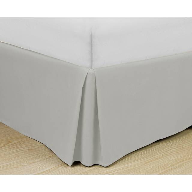 Cathay Home Double Brushed Microfiber Pleated Easy Fit Bed Skirt  Ultra Soft  Fade and Wrinkle Resistant  Light Grey  King