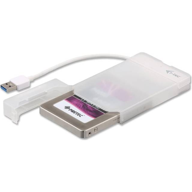 i-tec MySafe USB 3.0 extern hårddiskfodral 9,5 mm/2,5 tum för SATA I/II/III HDD SSD vit