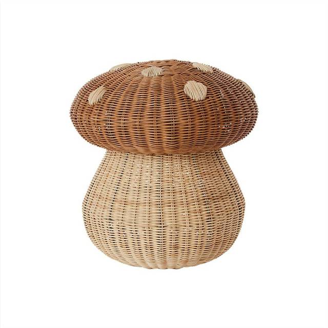 OYOY MINI - Svampe Kurv  - Förvaringslåda för barn - Natur - Ø42 x H46 cm
