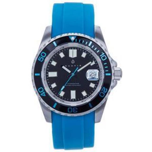 Nautis Mens Interceptor Box Set with Interchangable Bands and Date Display - Light Blue Stainless Steel - One Size