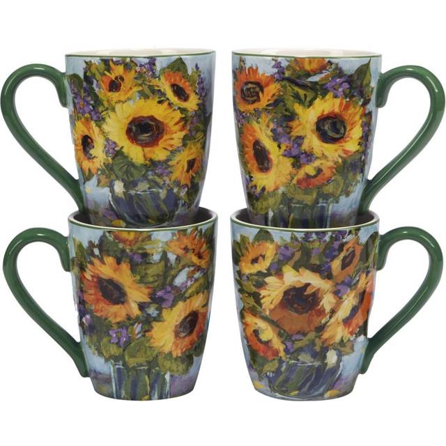 Certified International Sunflower Bouquet Mugs (Set Of 4)