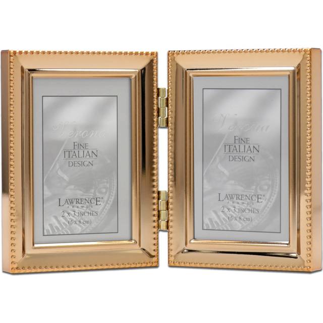 Lawrence Frames Bead Border Design  2.5x3.5 Double  Gold