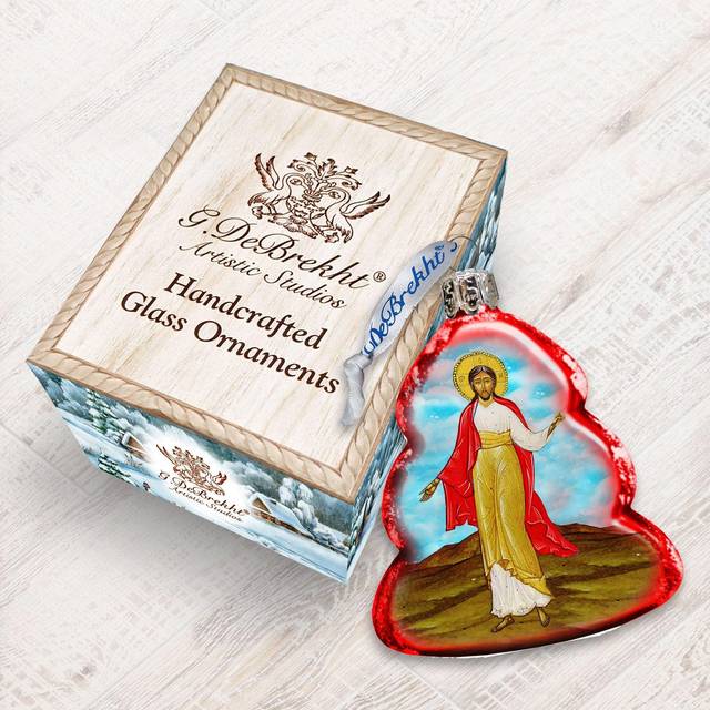 Jesus Glass Ornament, Nativity Inspirational Decor - 772012 Art by G.DeBrekht
