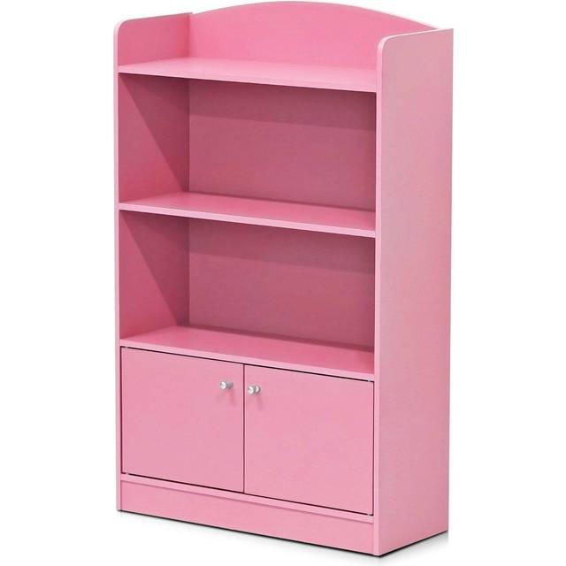 Furinno FR16121PK Kidkanac Bookshelf with Storage Cabinet, Pink