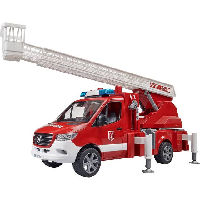 Bruder Mb Sprinter Fire Service With Turntable Ladder Pump And Light & Sound Module 02673 Construction Game Red  Kids