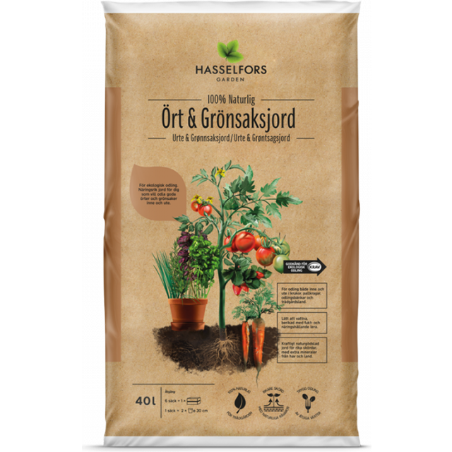 Specialjord Ört & Grönsaksjord 40 L Hasselfors Garden