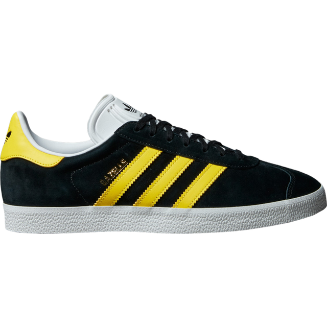 Adidas Gazelle Mens Black Yellow Casual Trainers - 4.5 Uk