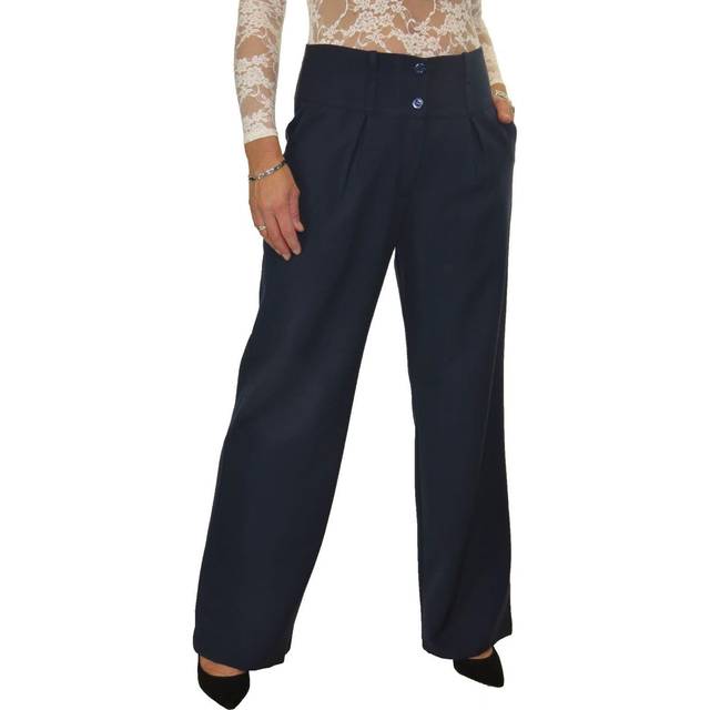 Smart Wide Leg Trouser - Dark Navy - 10