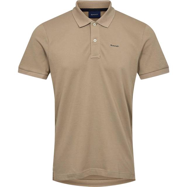 GANT Herr MD. SS Pique Rugger pikétröja, Concrete BEIGE, standard, Concrete beige, S