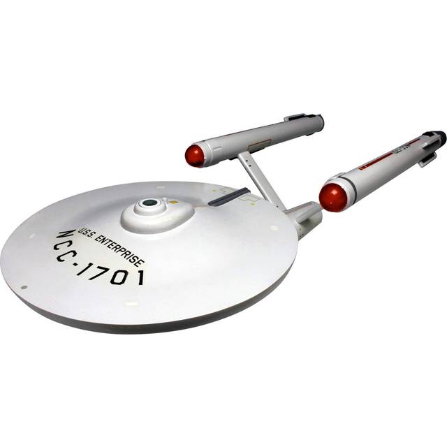 Skill 2 Model Kit U.S.S. Enterprise NCC-1701 Refit Starship &#34;Star Trek&#34; The Original Series 50th Anniversary Edition 1/650 Scale Model by AMT