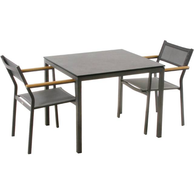 Mandalay Elba Havebord L: 82 cm og 2 Elba Havestole - Antracit