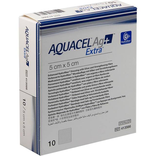 Gelbildande silverförband Aquacel Ag+ Extra - 5x5cm - 10 st