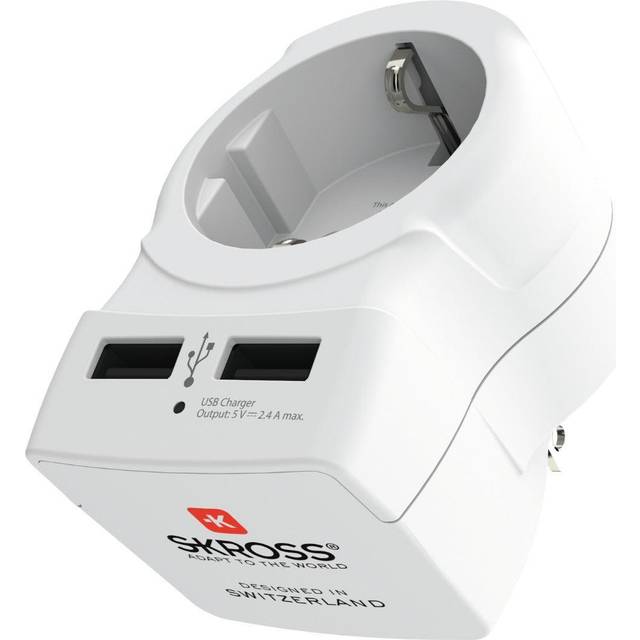 Skross Rejsestik Europa til USA med 2 x USB