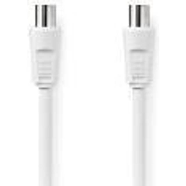 Nedis IEC Coaxial Male to Female Coax Cable Double Shielded Aerial Antenna 3m White