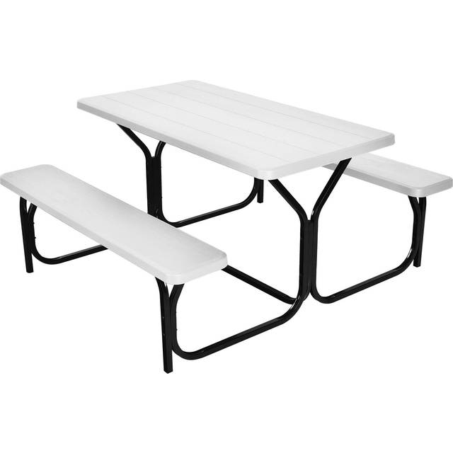 Kids Picnic Table Set Indoor & Outdoor Colorful Picnic Table and Benches - Costway