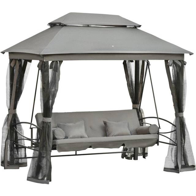 Outsunny Gazebo Swing Seat - Grey | TJ Hughes