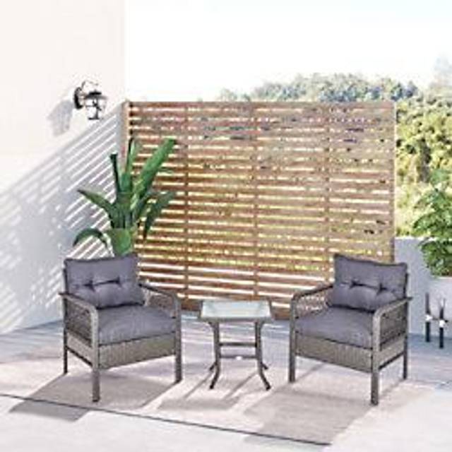 Outsunny Garden Planters with Trellis - Brown - 17 x 26.5 x 102cm