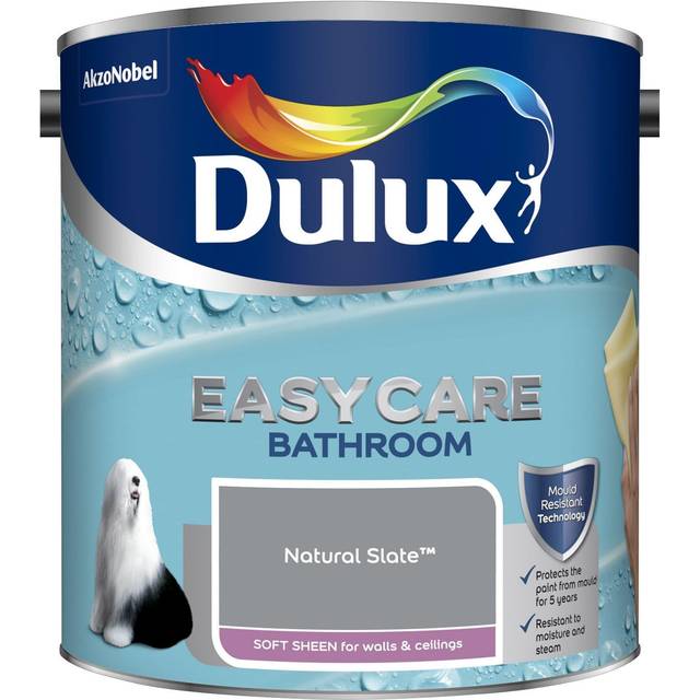 Dulux Easycare Bathroom Softsheen Emulsion Paint - Natural Slate - 2.5L - Greys