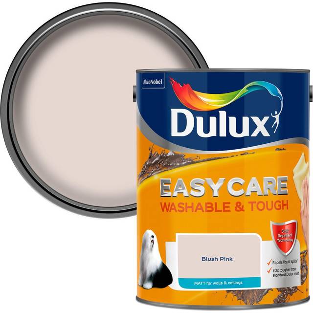 Dulux Easycare Washable & Tough Matt Emulsion Paint - Blush Pink - 5L - Pinks