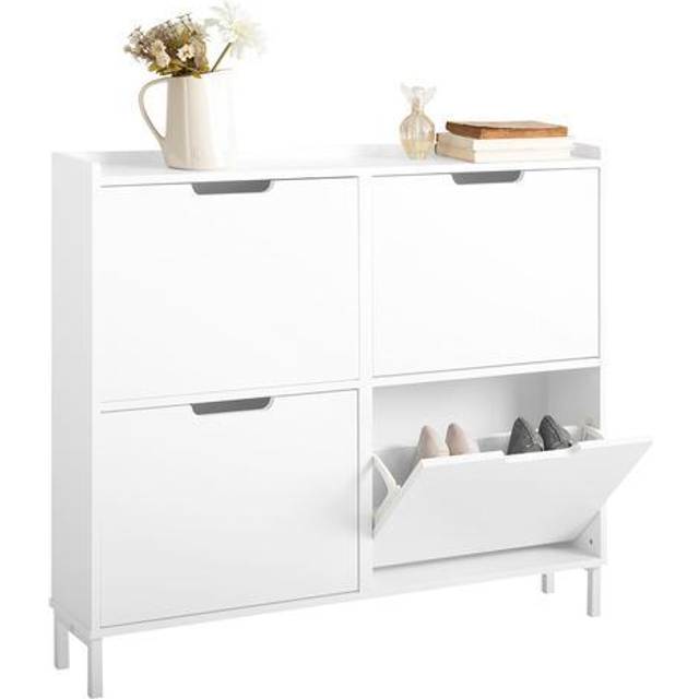 SoBuy FSR100-W, 4 Drawers Shoe Cabinet Shoe Rack Shoe Storage Cupboard