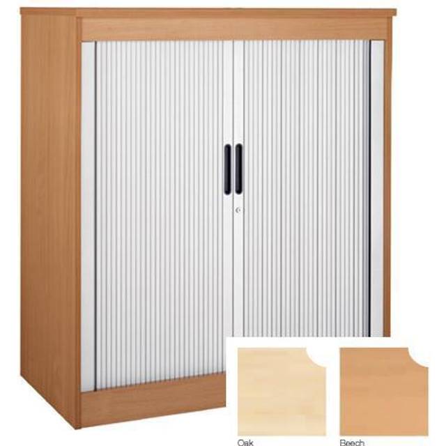 Systems horizontal tambour door cupboard 800mm high - oak - Oak