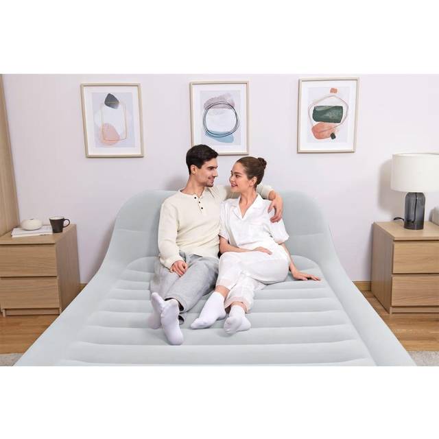 Bestway TriTech SleekFlow luftsäng med sänggavel och luftpump dubbel XL/Hi 226 x 152 x 84 cm